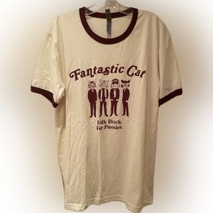 NWOT/ never worn - Next Level Apparel Cream T-Shirt with Maroon Trim